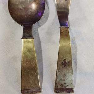 Vintage Artisan Artvark Cutlery of South Africa Spoon & Fork Salad Servers