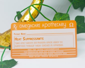 Heat Suppressant RX Label - Omegaverse - Water-Resistant Vinyl Stickers