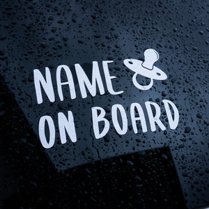 Baby on board name stickers for cars - baby on board decal - baby in car decal