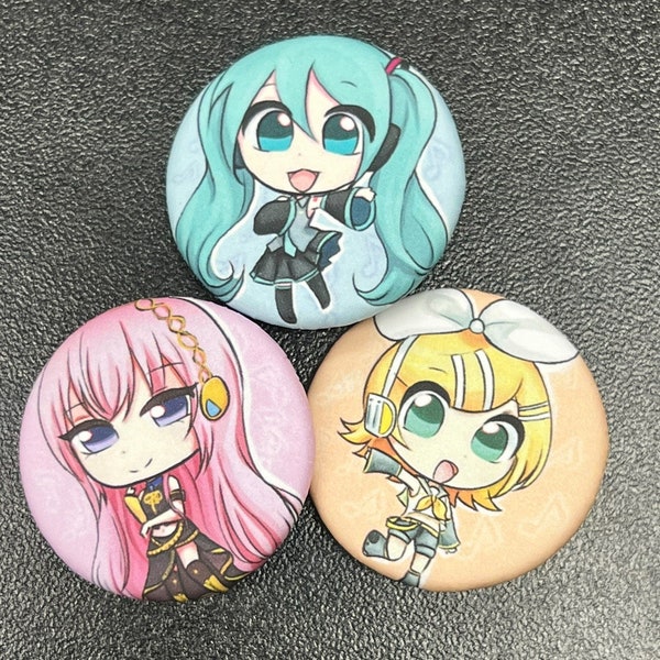 Vocaloid Buttons 1.25” - Soft Matte