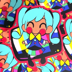 Statisk Miku || Matt klistermärke Vattentät
