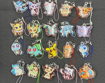 Poké Charms VOL 1. - Ciondoli glitterati in resina epossidica! Accessorio con ciondolo in acrilico