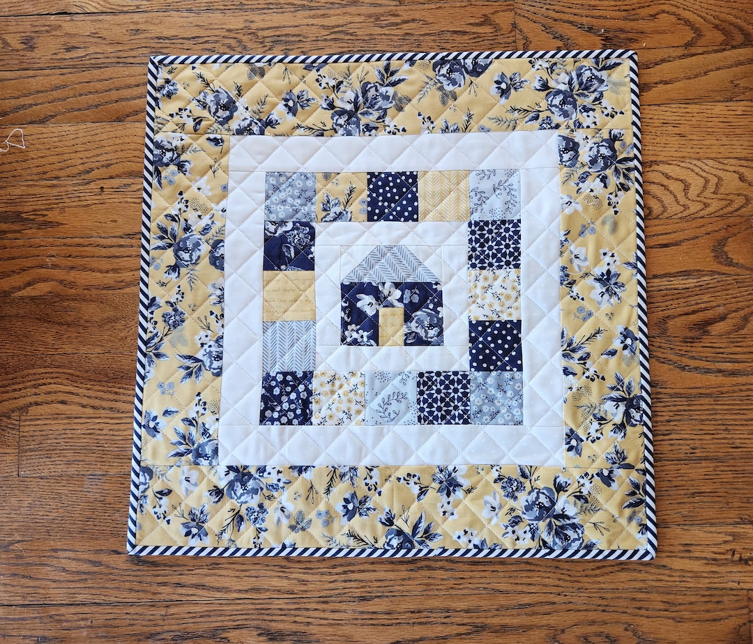 Beautiful Mini Quilt/ Table Topper. Measures 19 1/4 Inches Square. Gift ...