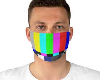 TV Color Bars Fabric Face Mask