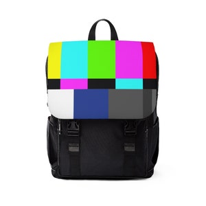 TV Color Bars Unisex Casual Shoulder Backpack