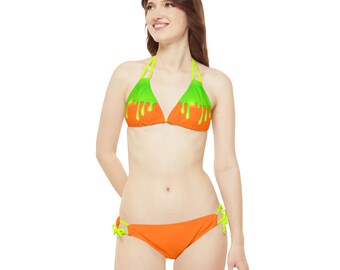Green Slime Strappy Bikini Set