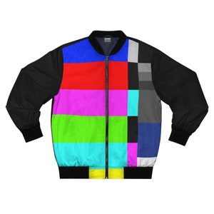 TV Color Bars Men&#39;s Bomber Jacket
