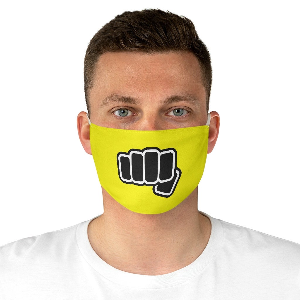 Cobra Kai No Mercy Puño Tejido Máscara facial Amarillo Etsy España