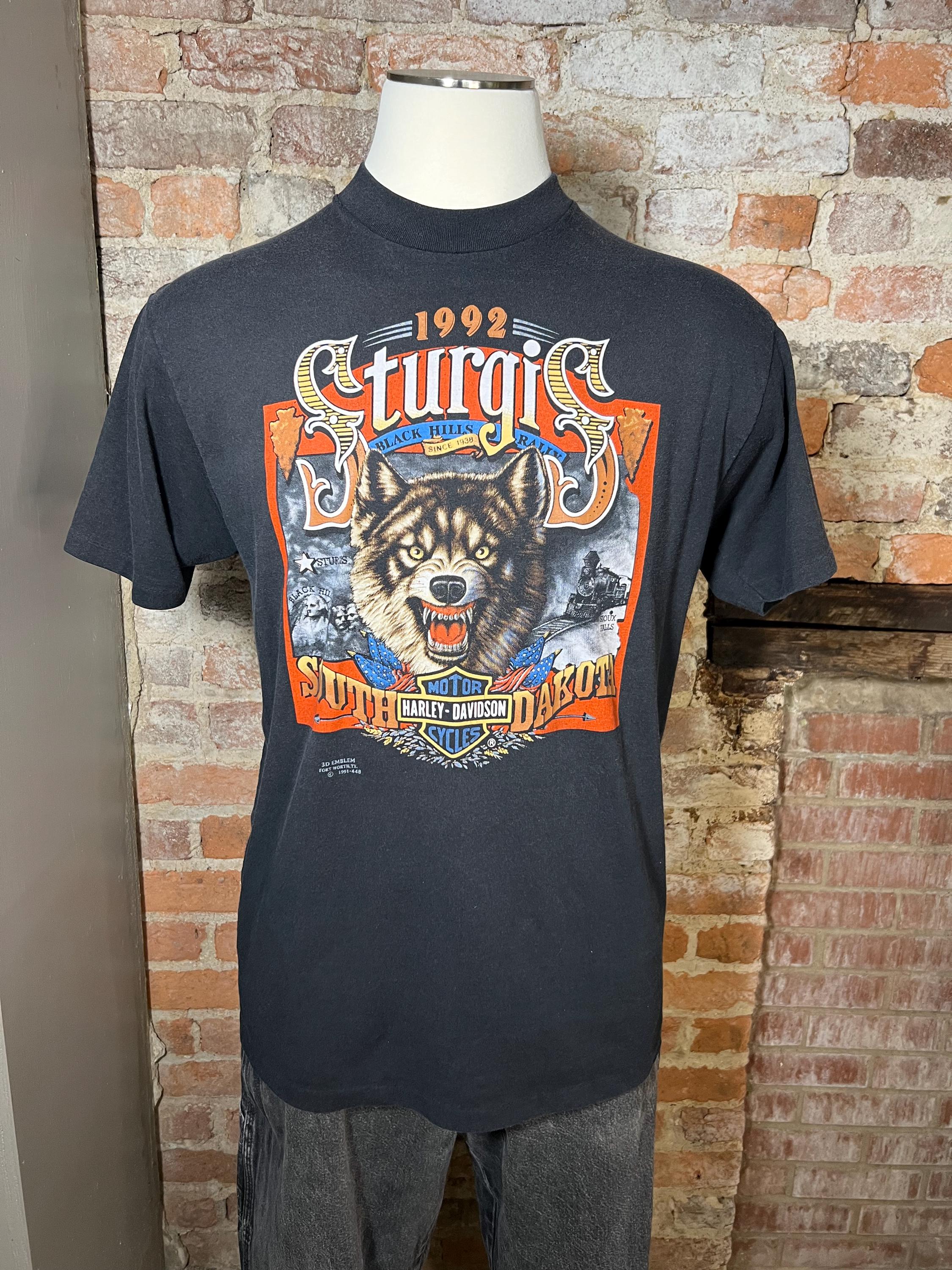 ハーレー♦︎エンブレム♦︎ビンテージ Vintage Harley Davidson 3D Emblem T-Shirt Sz XL 1988 Black