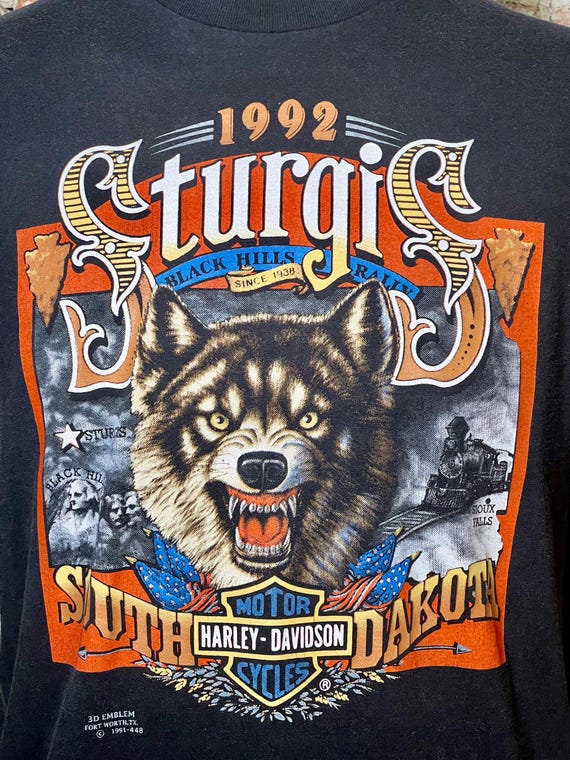 1991/92 3D EMBLEM Harley Davidson Sturgis Black Hills Rally