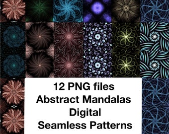 Mandala Seamless Pattern, Abstract Digital Paper, Instant Digital Download, Mandala Pattern Png, Digital Prints, Background png, Mandala art