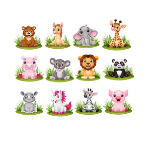 Adesivi per piccoli cuccioli, regalo per bambini, animali della giungla, adesivi per album di ritagli, adesivi di carta, zoo per bambini, decalcomanie per laptop in vinile,