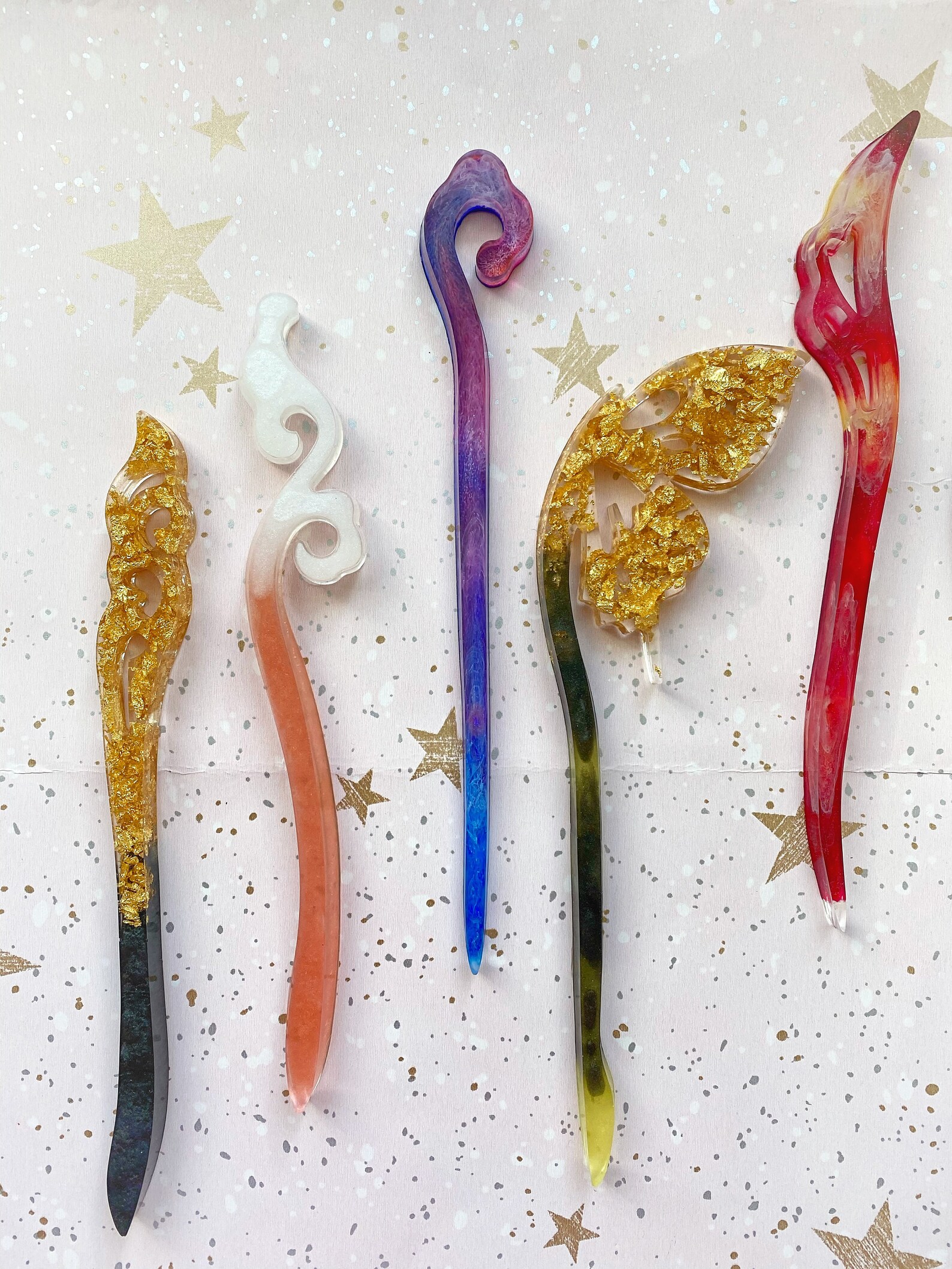 Resin Hair Pins Handmade Hair Sticks Hair Accessories Etsy UK