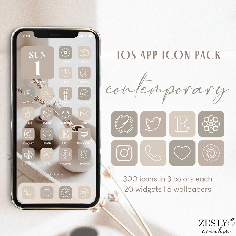 Contemporary Ios App Icon Pack 300 Unique Icons in 3 Colors | Etsy