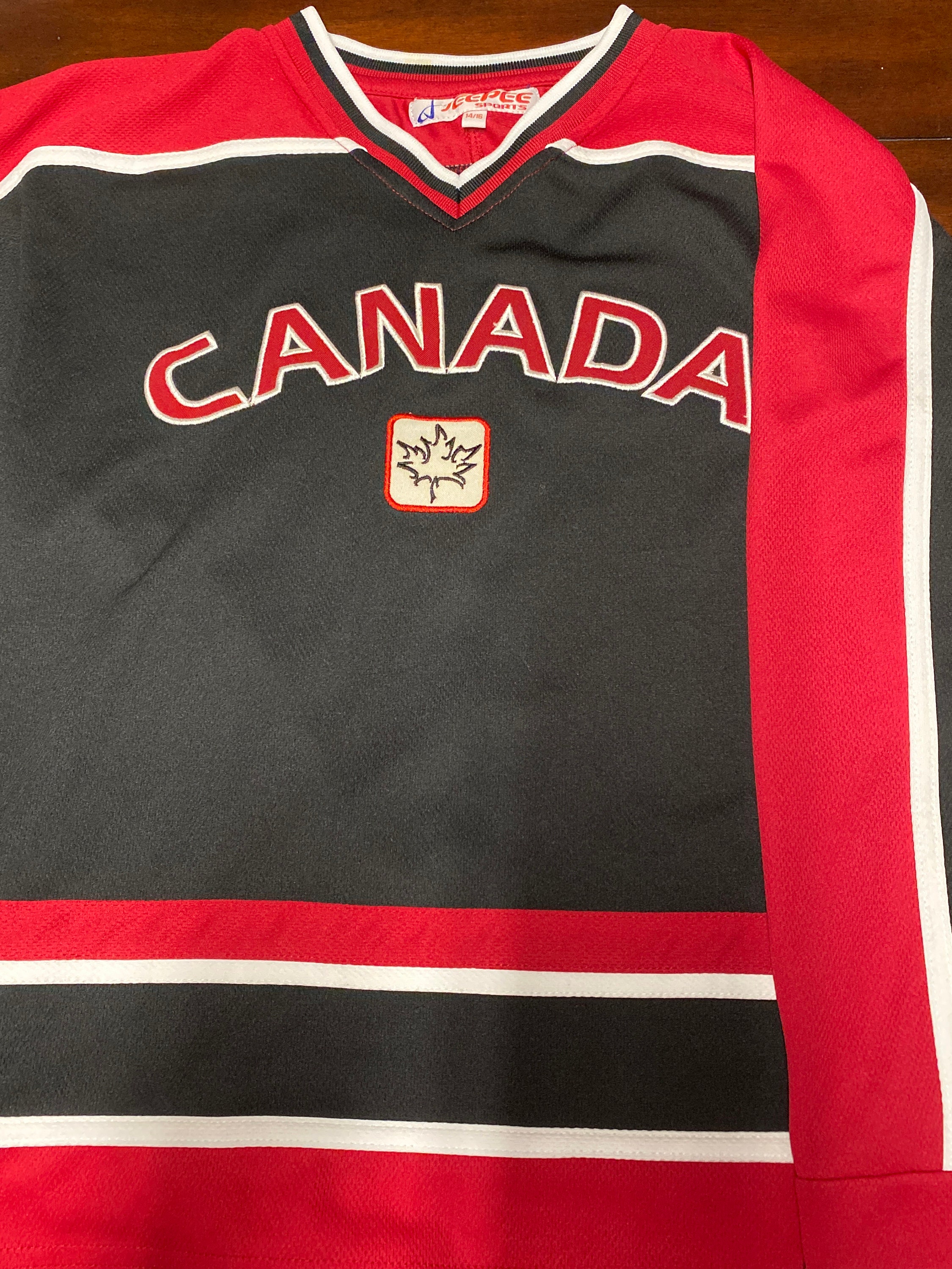 Black Team Canada Hockey Jersey Teepee Sports Etsy