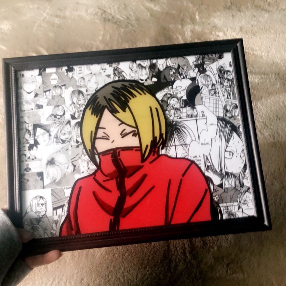 Kenma Haikyuu Glass painting Manga background Etsy