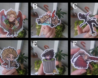 Cute and Funny Hawks and Dabi 3&quot; Vinyl Stickers