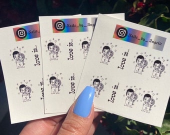 Love is Nail Decals/ nail decals/ nails/ nail art/ nail tattoos