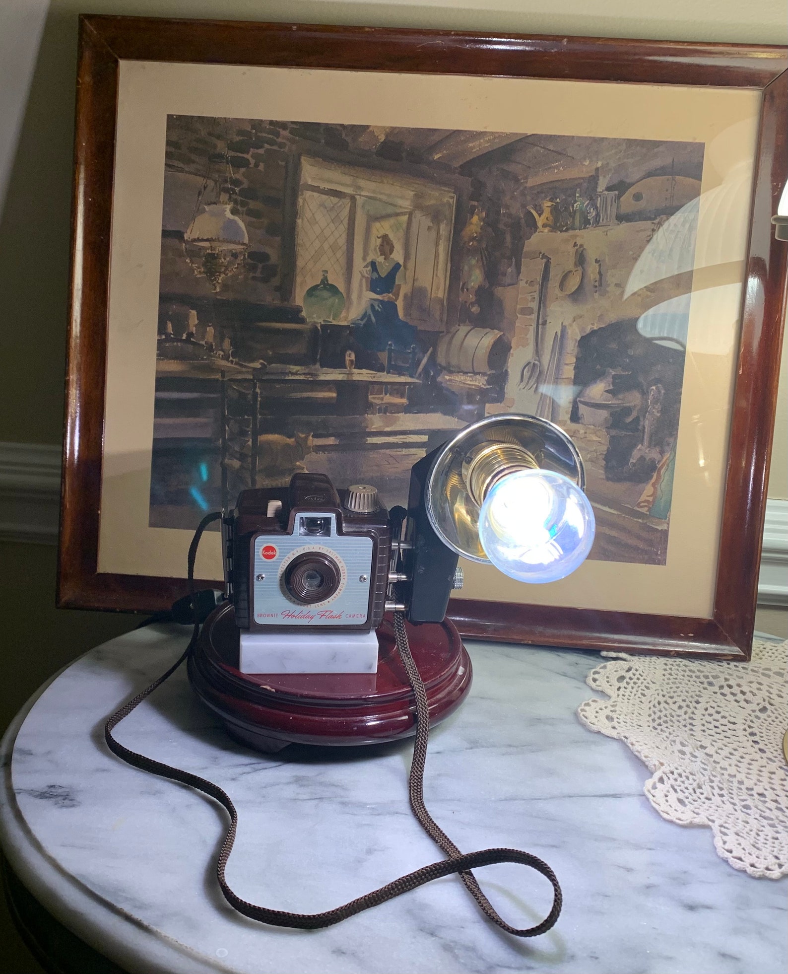 Chrome Vintage Camera Lamp Industrial Camera Lamp Repurposed Etsy