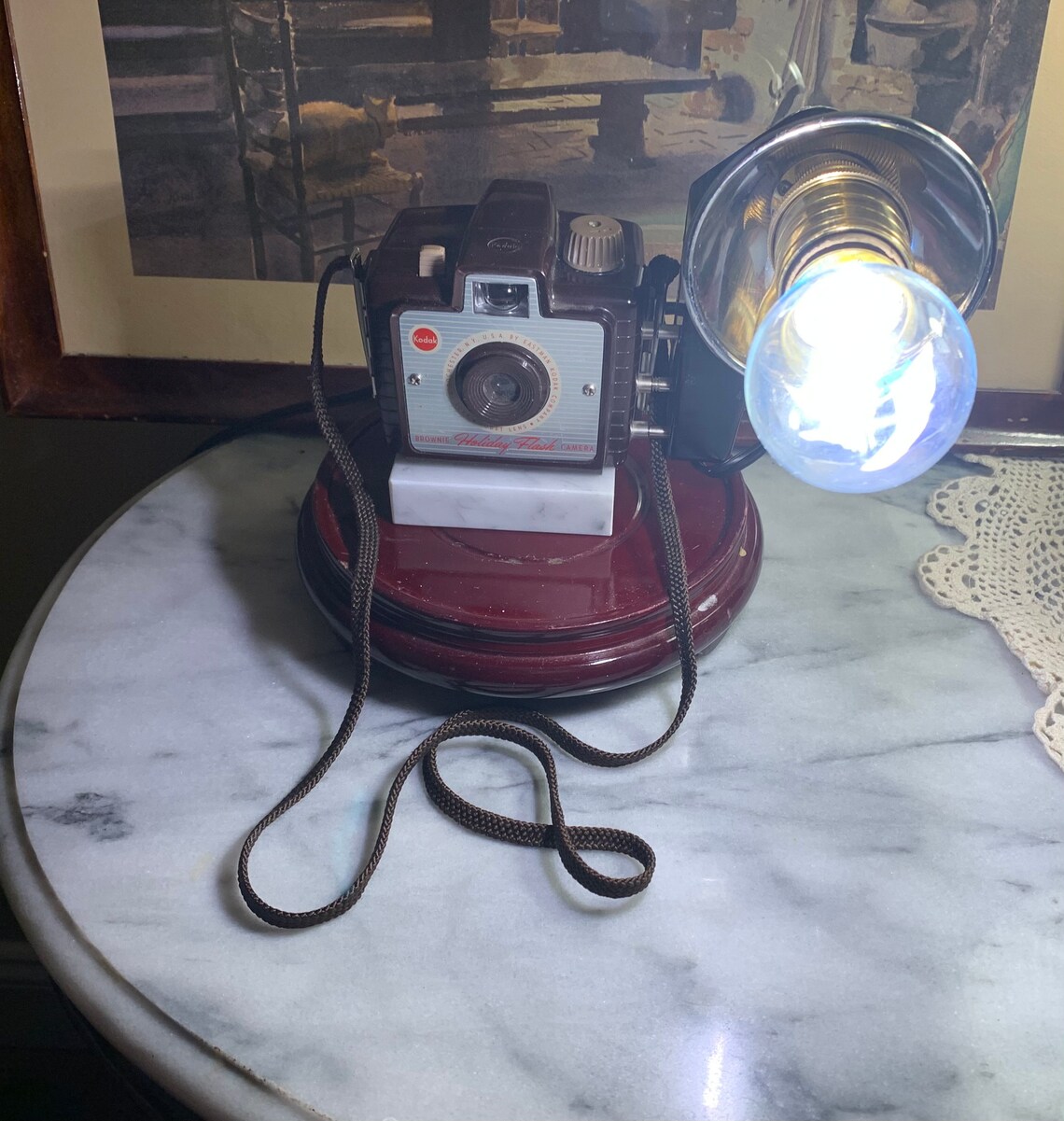 Chrome Vintage Camera Lamp Industrial Camera Lamp Repurposed Etsy