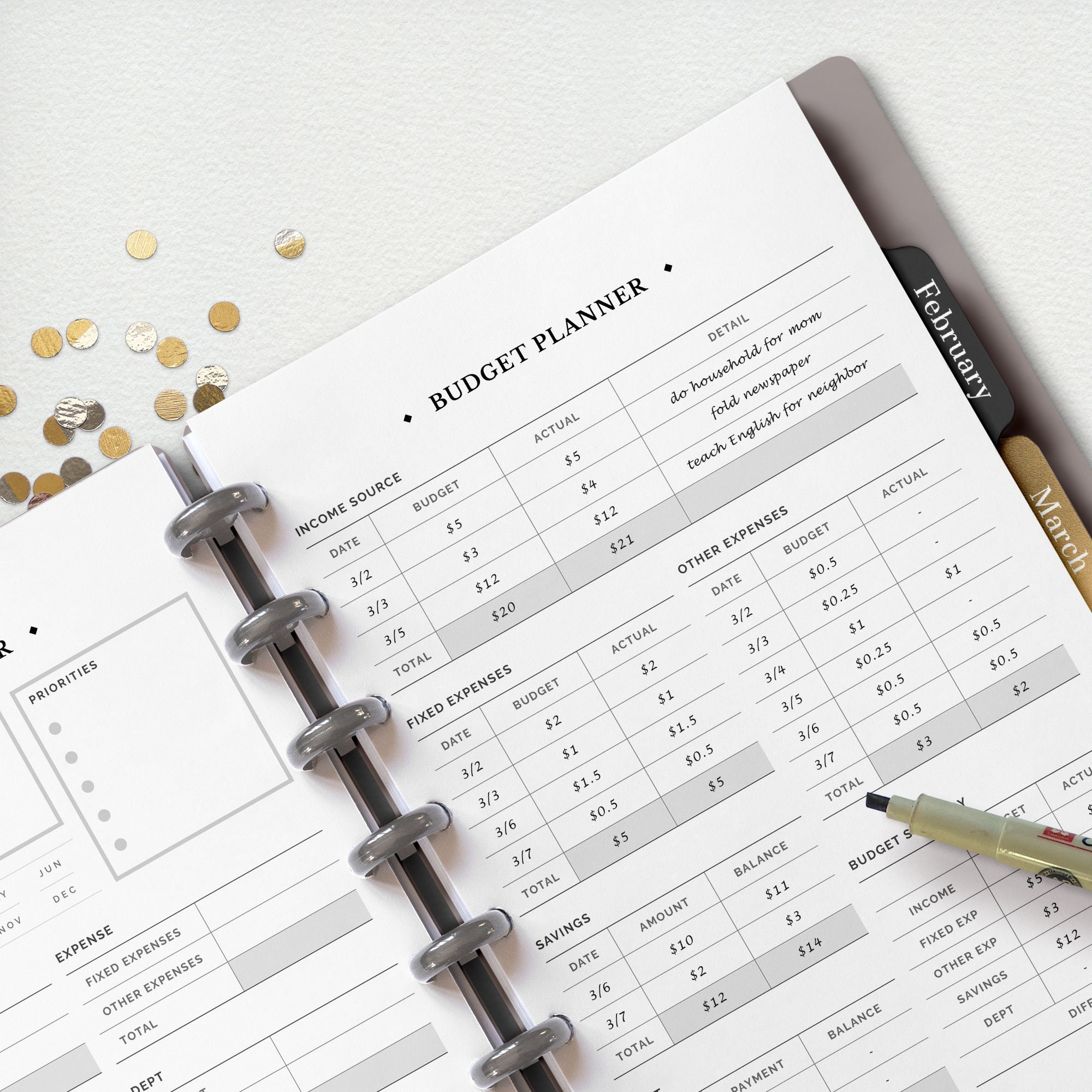 Budget Planner Student Weekly Daily Finance Planner Insert Etsy España