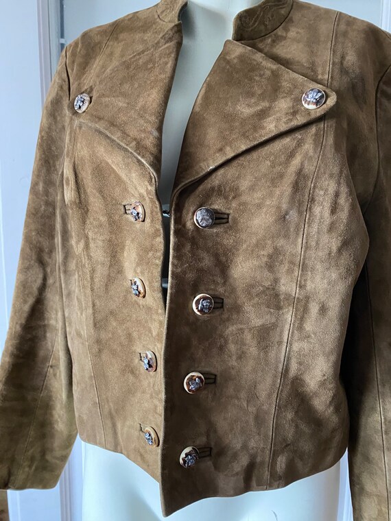 Vintage leather jacket cropped Bavaria Trachten h… - image 4
