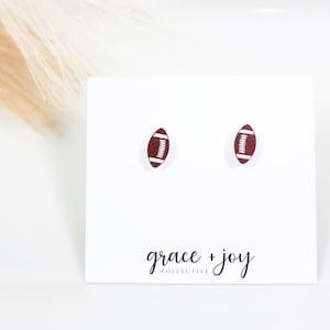 Football earrings acrylic, football earrings small, football lover gift for women, football jewelry, football mom gift, sports earrings stud