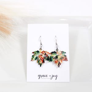Herbst Blatt Ohrringe, Ahornblatt Ohrringe Acryl, Herbst baumeln Ohrringe für Frauen, Herbst Geschenk für Freundin, Statement Ohrringe, Herbst-Liebhaber Geschenk