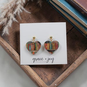 Boucles d'oreilles amateur de livres, boucles d'oreilles rat de bibliothèque, boucles d'oreilles étagère, cadeau lecteur de livre, cadeau remerciement pour enseignant, boucles d'oreilles enseignant, cadeau bibliothécaire image 7