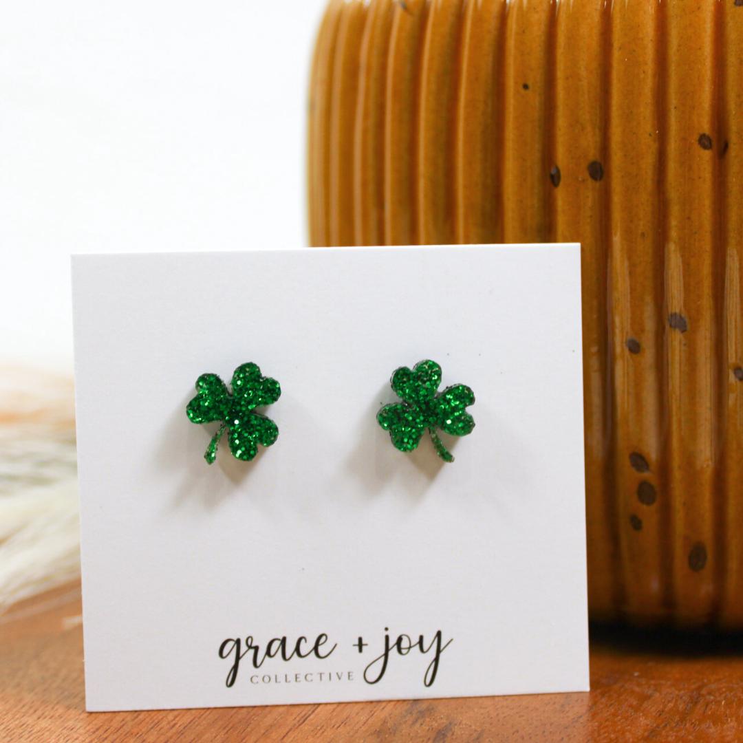 Boucles D'oreilles Clou Trèfle Vert - Acier Inoxydable - Diamètre 10mm - Unisexe - Cadeau Saint Patrick, Anniversaire, Fête Des Mères - 6