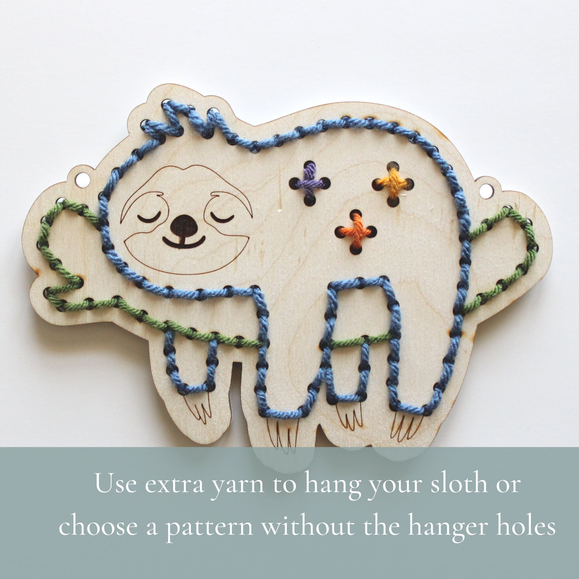 Sloth Yarn Embroidery Sloth Craft Kits First Sewing Project - Etsy