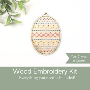 Beginner embroidery kit, Easter craft kit for adults, pastel Easter decor, Easter basket tag, Easter egg embroidery design, do it yourself