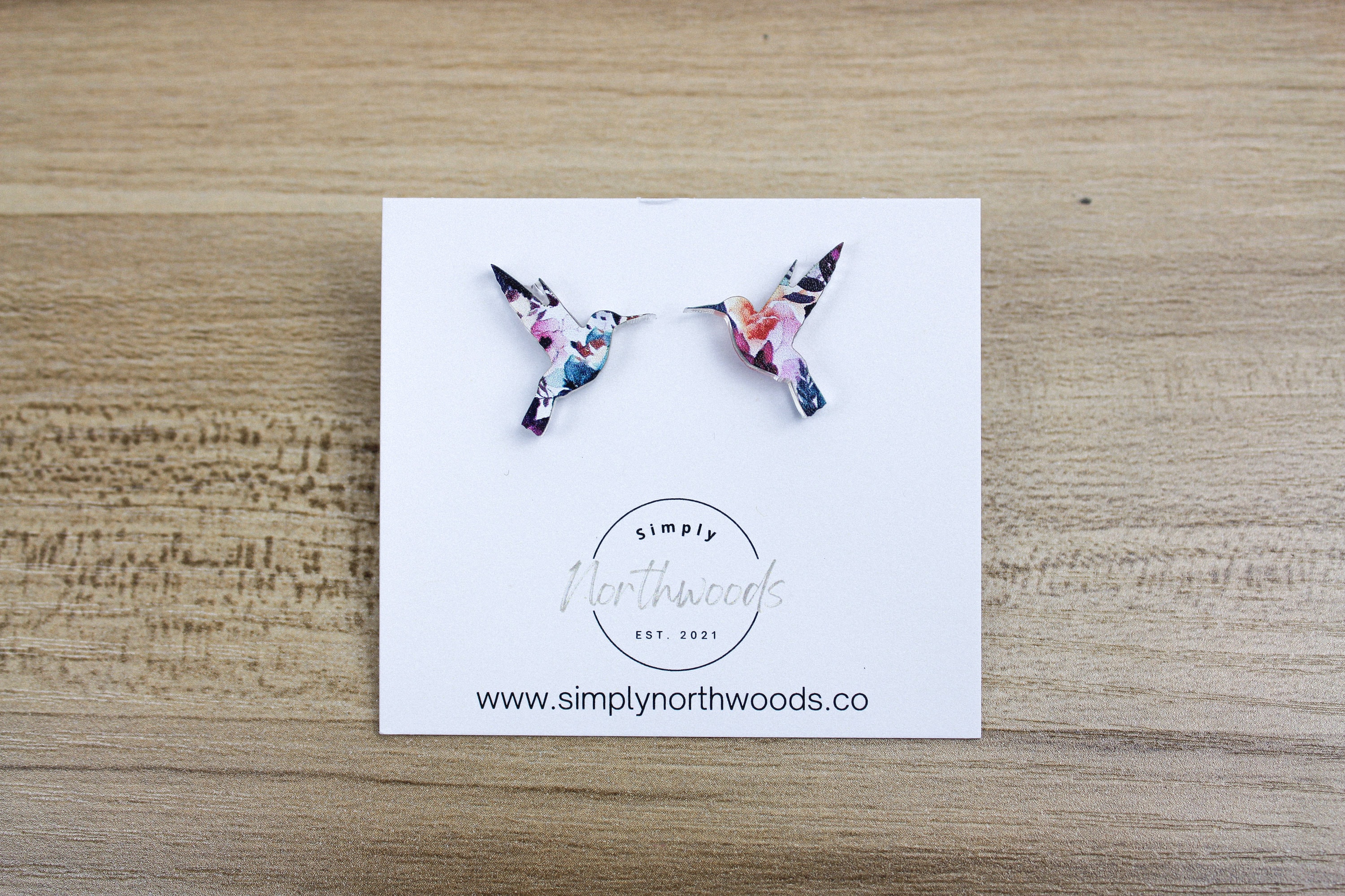 Hummingbird earrings stud, floral earrings, small studs, birthday gift for grandma, bird studs, bird lover gift, hummingbird jewelry, floral
