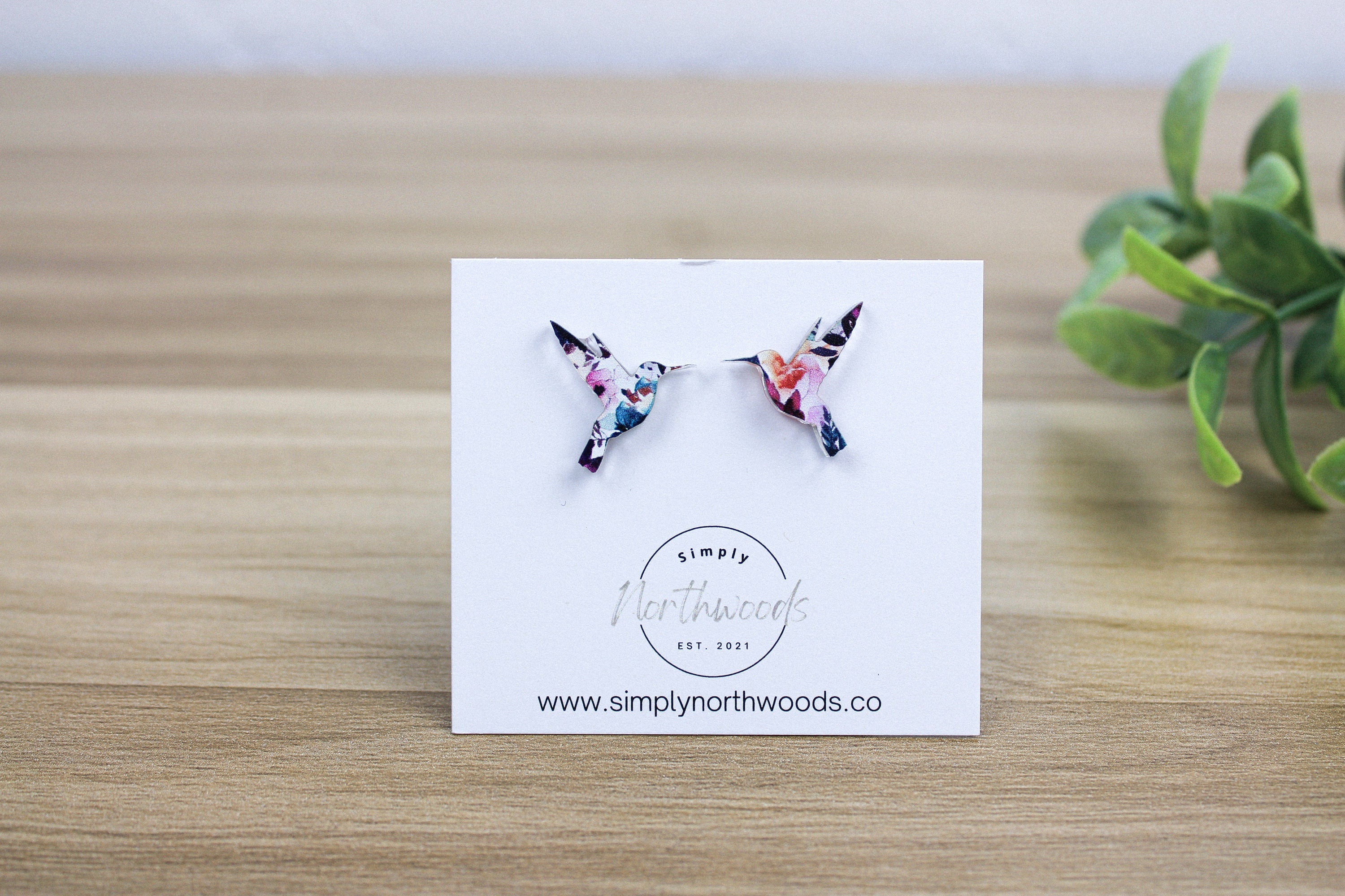 Hummingbird earrings stud, floral earrings, small studs, birthday gift for grandma, bird studs, bird lover gift, hummingbird jewelry, floral