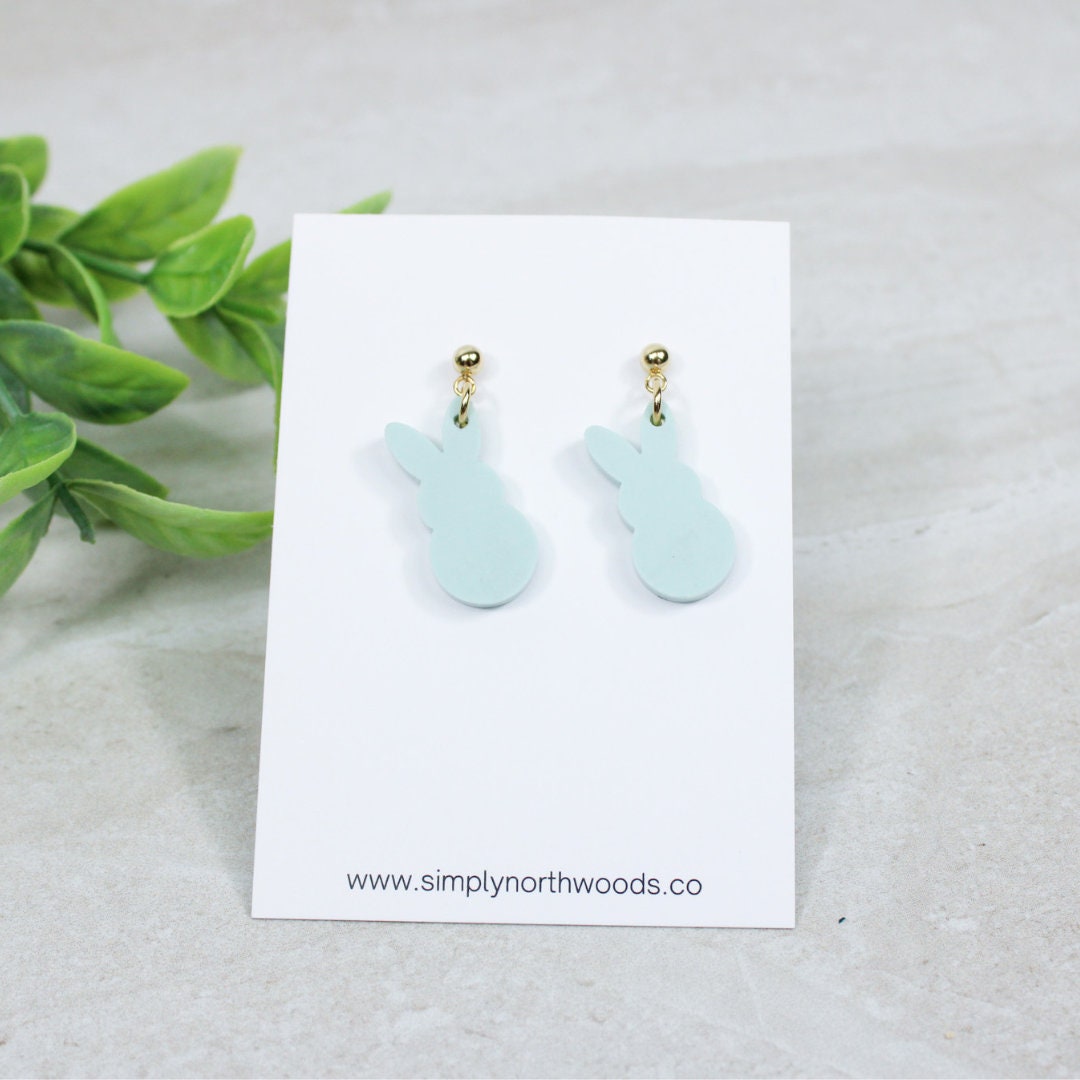 Easter Bunny Dangle Earrings For Women - Acrylic Bunny Drop Earrings, Cute Holiday Accessory, Lightweight & Hypoallergenic - View #3