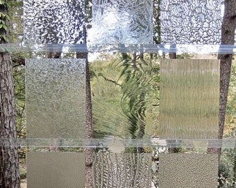 Set 1 - Clear Textured Glass (9) 6" x 8"