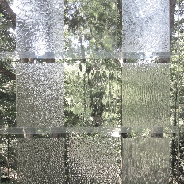 Set 2 - Clear Textured Glass (9) 6" x 8"