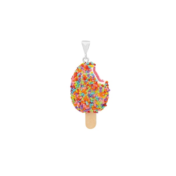 Handmade Polymer Rainbow Sprinkle Ice Cream Lolly Charm