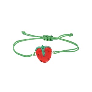 Handmade Lampwork Glass Strawberry Bracelet