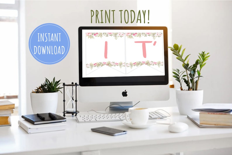shower decoration Instant download Banner it/'s a Girl Woodland Baby Shower Woodland animals baby shower Printable Banner