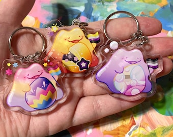 Pokemon Acrylic Keychains - Pan, Nonbinary & Ace Pride Dittos