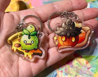 Pokemon Acrylic Keychains - Smoliv & Pumpkaboo