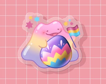 Pokemon Acrylic Pin - Pride Ditto (Pansexual)