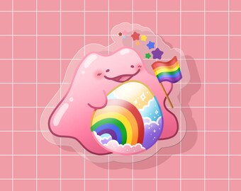 Pokemon Acrylic Pin - Pride Ditto (Gay)