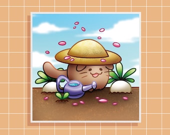 Farmer Kitty - Art Print, 8x8