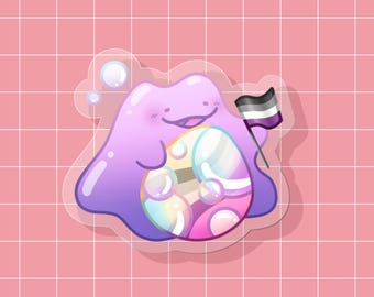 Pokemon Acrylic Pin - Pride Ditto (Asexual)