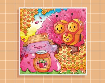 Beekeeper Ditto - Pokemon Art Print, 8x8