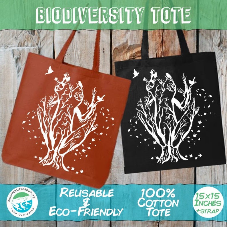 Frog and Tree Tote Reusable & Ecofriendly Shopping Bag image 1