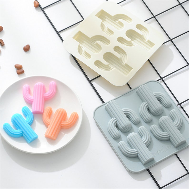 4 Cavities Cactus Plant Modeling Mold-DIY Candy Mold-Silicone MoldResin Mold-Chocolate Mold-Cake Mold-Ice Cube Mold