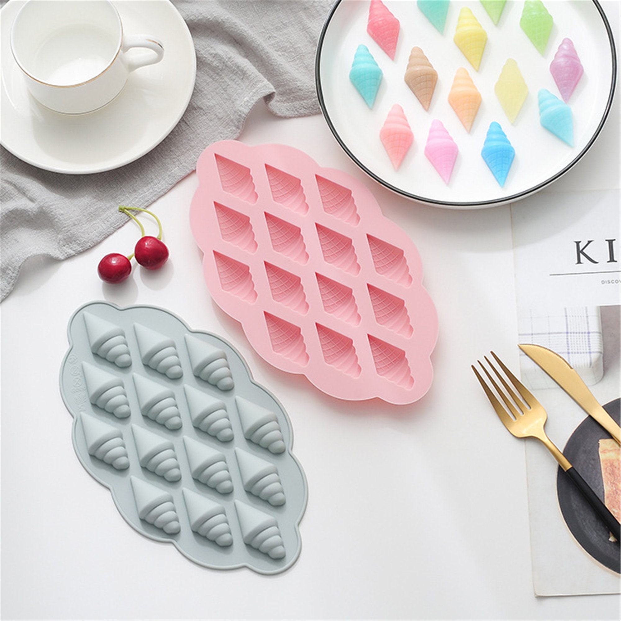 14 Cavities Cone/Ice Cream Shape Mold Silicone MoldIce Etsy